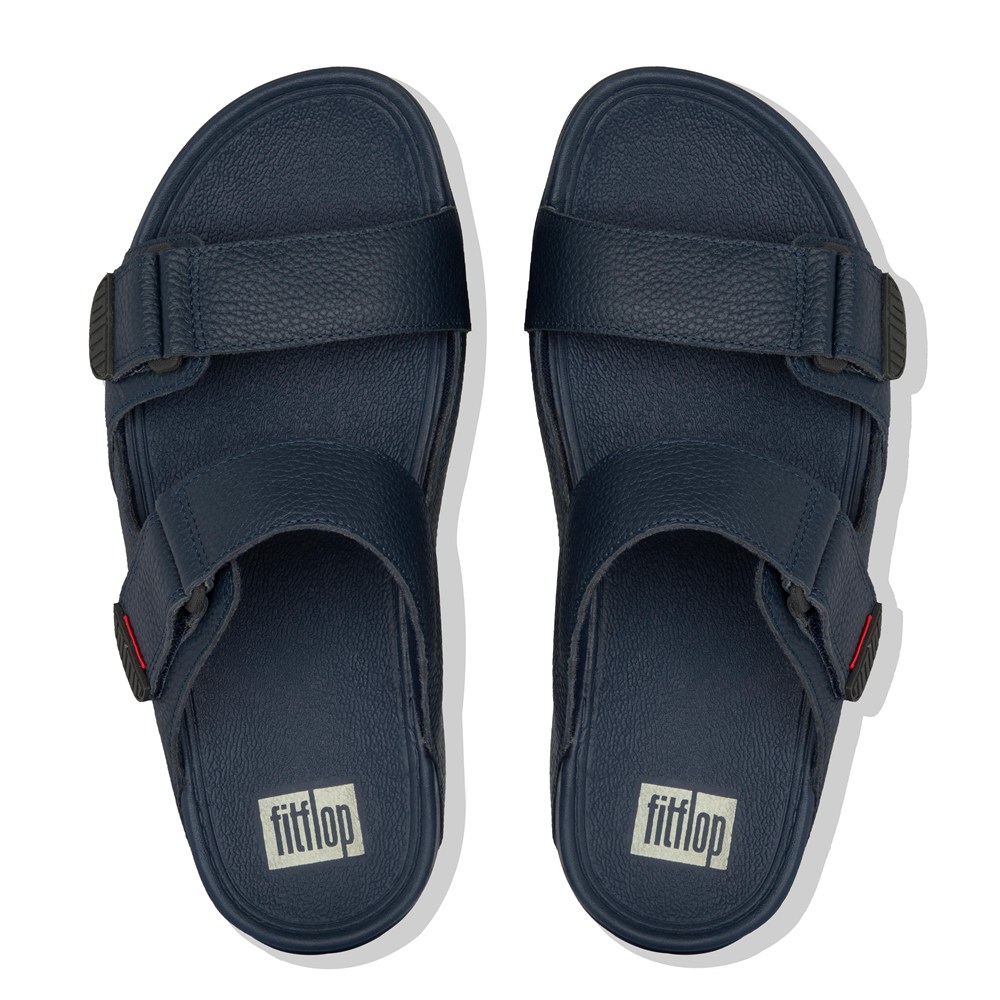 Fitflop Man Slides Navy - Gogh Moc Adjustable Leather - HP5286739